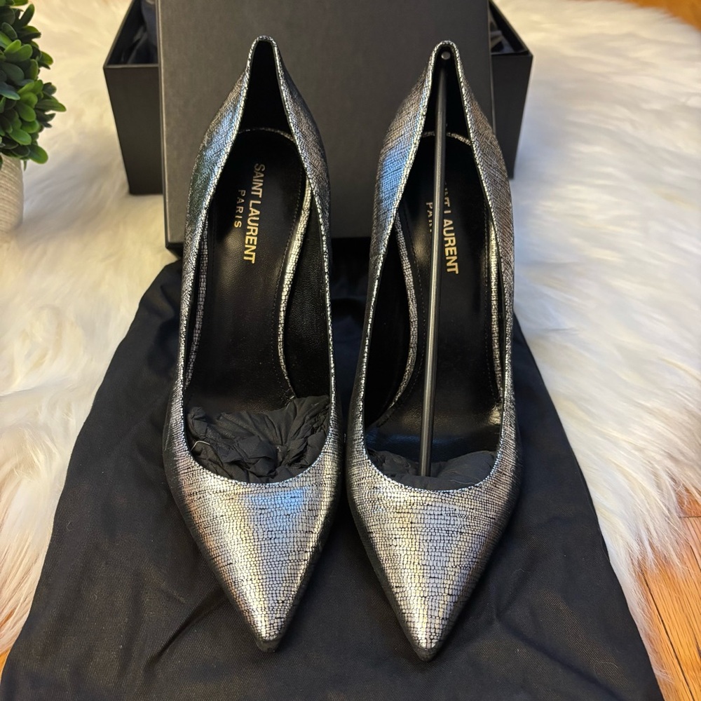 Yves Saint Laurent Metallic Opyum 110 Heels - Picture 2 of 6